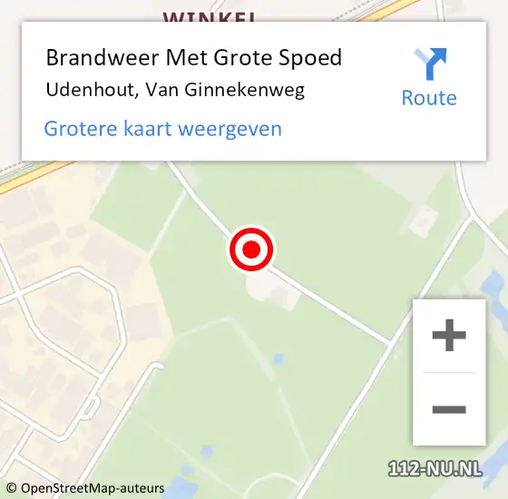 Locatie op kaart van de 112 melding: Brandweer Met Grote Spoed Naar Udenhout, Van Ginnekenweg op 1 februari 2018 17:09