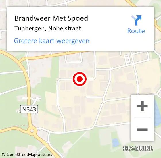 Locatie op kaart van de 112 melding: Brandweer Met Spoed Naar Tubbergen, Nobelstraat op 1 februari 2018 17:28