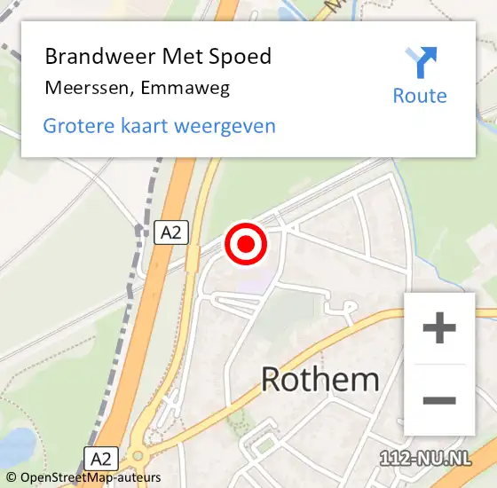 Locatie op kaart van de 112 melding: Brandweer Met Spoed Naar Meerssen, Emmaweg op 1 februari 2018 17:33