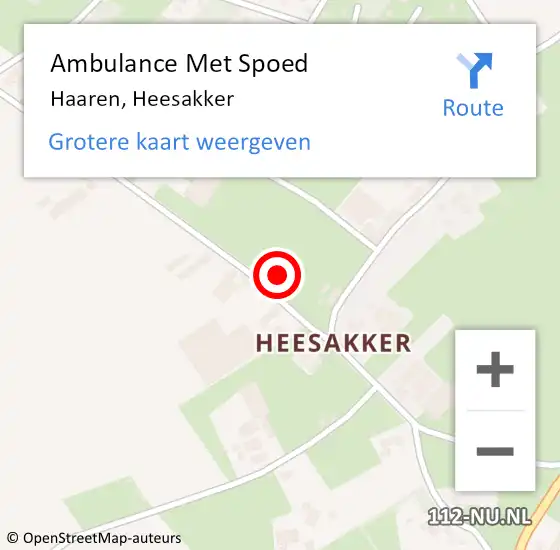 Locatie op kaart van de 112 melding: Ambulance Met Spoed Naar Haaren, Heesakker op 1 februari 2018 18:17