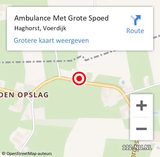 Locatie op kaart van de 112 melding: Ambulance Met Grote Spoed Naar Haghorst, Voerdijk op 1 februari 2018 19:21
