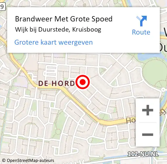 Locatie op kaart van de 112 melding: Brandweer Met Grote Spoed Naar Wijk bij Duurstede, Kruisboog op 1 februari 2018 21:58