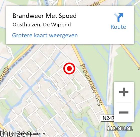 Locatie op kaart van de 112 melding: Brandweer Met Spoed Naar Oosthuizen, De Wijzend op 1 februari 2018 21:59