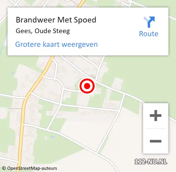 Locatie op kaart van de 112 melding: Brandweer Met Spoed Naar Gees, Oude Steeg op 1 februari 2018 22:25