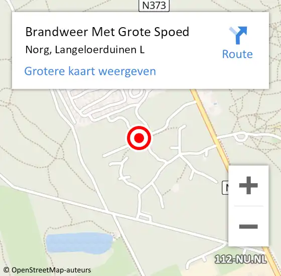 Locatie op kaart van de 112 melding: Brandweer Met Grote Spoed Naar Norg, Langeloerduinen L op 1 februari 2018 22:33