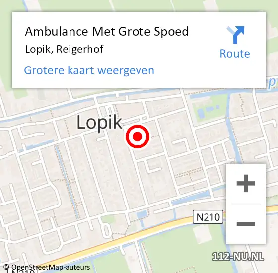 Locatie op kaart van de 112 melding: Ambulance Met Grote Spoed Naar Lopik, Reigerhof op 1 februari 2018 22:35