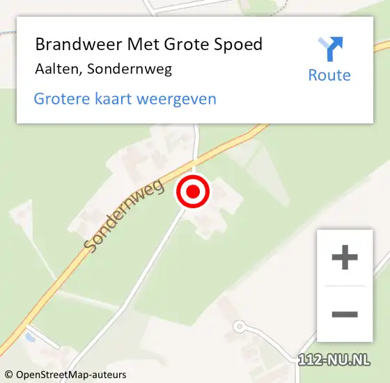 Locatie op kaart van de 112 melding: Brandweer Met Grote Spoed Naar Aalten, Sondernweg op 2 februari 2018 00:52