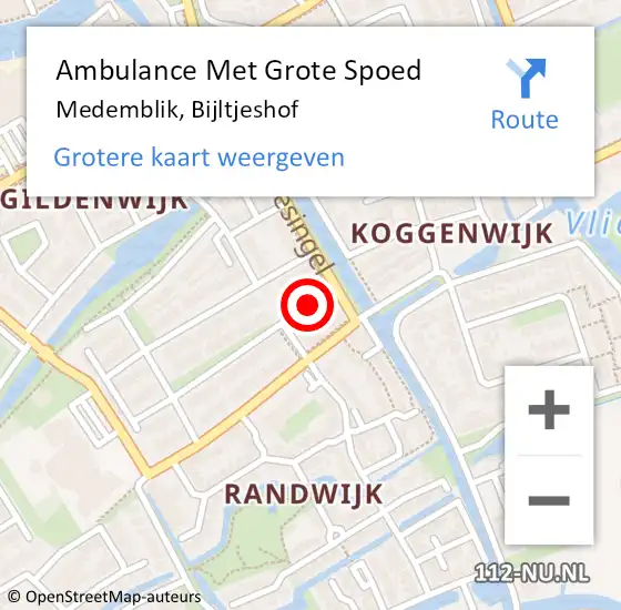 Locatie op kaart van de 112 melding: Ambulance Met Grote Spoed Naar Medemblik, Bijltjeshof op 2 februari 2018 01:06