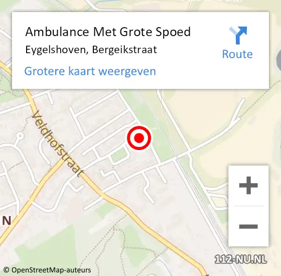 Locatie op kaart van de 112 melding: Ambulance Met Grote Spoed Naar Eygelshoven, Bergeikstraat op 14 februari 2014 23:05