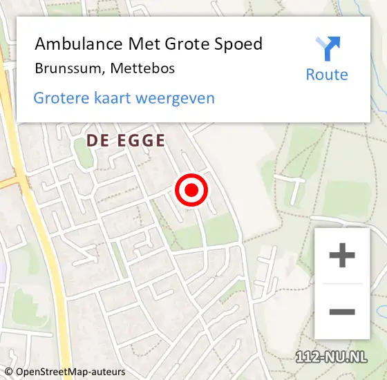 Locatie op kaart van de 112 melding: Ambulance Met Grote Spoed Naar Brunssum, Mettebos op 14 februari 2014 23:06