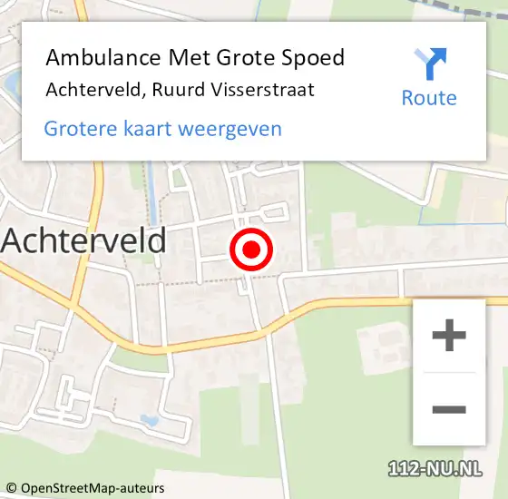 Locatie op kaart van de 112 melding: Ambulance Met Grote Spoed Naar Achterveld, Ruurd Visserstraat op 2 februari 2018 03:38