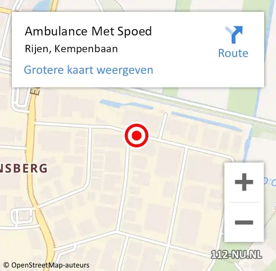 Locatie op kaart van de 112 melding: Ambulance Met Spoed Naar Rijen, Kempenbaan op 2 februari 2018 04:25