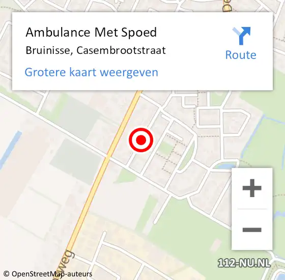 Locatie op kaart van de 112 melding: Ambulance Met Spoed Naar Bruinisse, Casembrootstraat op 2 februari 2018 07:08