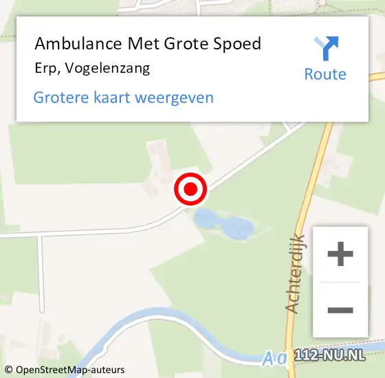 Locatie op kaart van de 112 melding: Ambulance Met Grote Spoed Naar Erp, Vogelenzang op 2 februari 2018 10:14