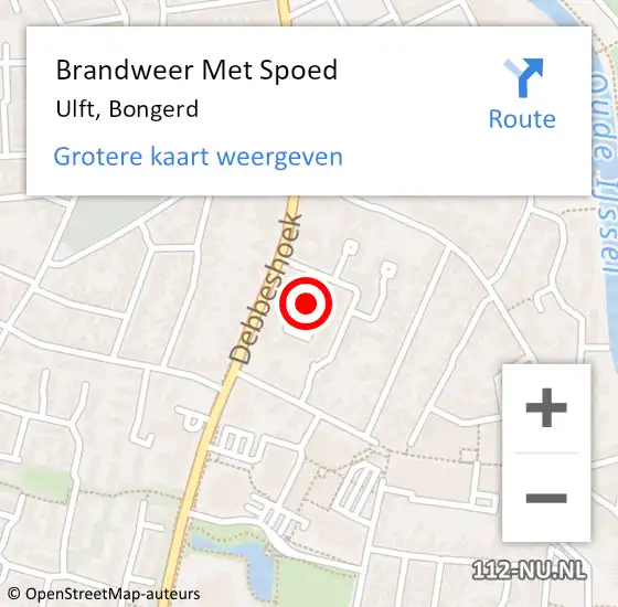 Locatie op kaart van de 112 melding: Brandweer Met Spoed Naar Ulft, Bongerd op 2 februari 2018 10:24