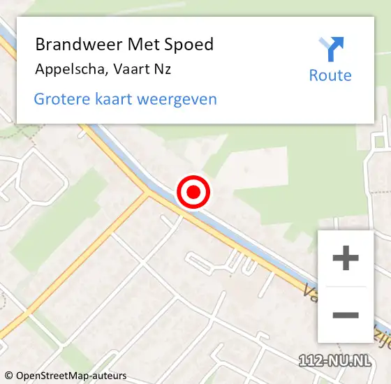 Locatie op kaart van de 112 melding: Brandweer Met Spoed Naar Appelscha, Vaart Nz op 14 februari 2014 23:55