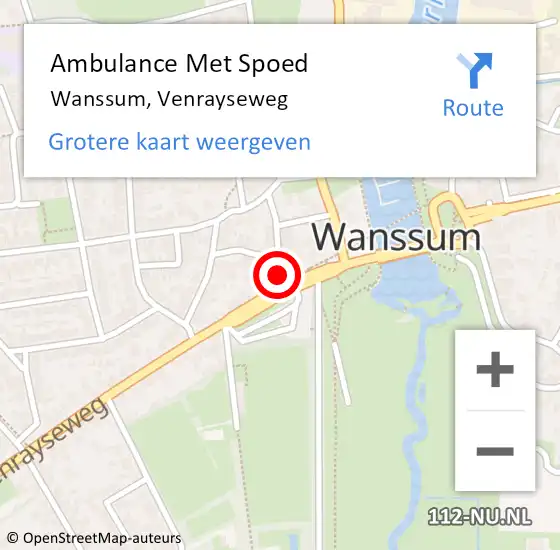 Locatie op kaart van de 112 melding: Ambulance Met Spoed Naar Wanssum, Venrayseweg op 2 februari 2018 10:55