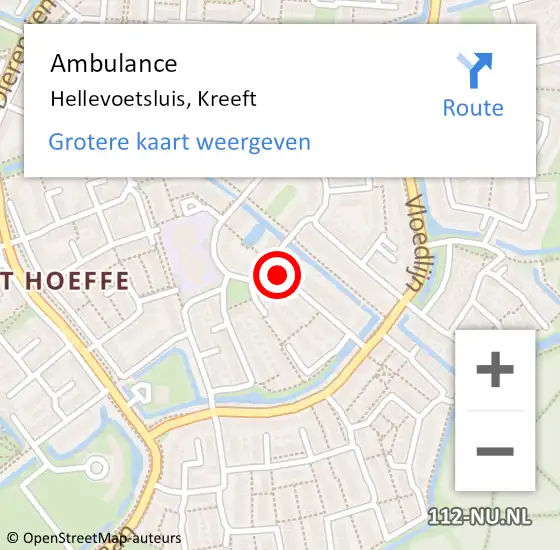 Locatie op kaart van de 112 melding: Ambulance Hellevoetsluis, Kreeft op 2 februari 2018 12:12