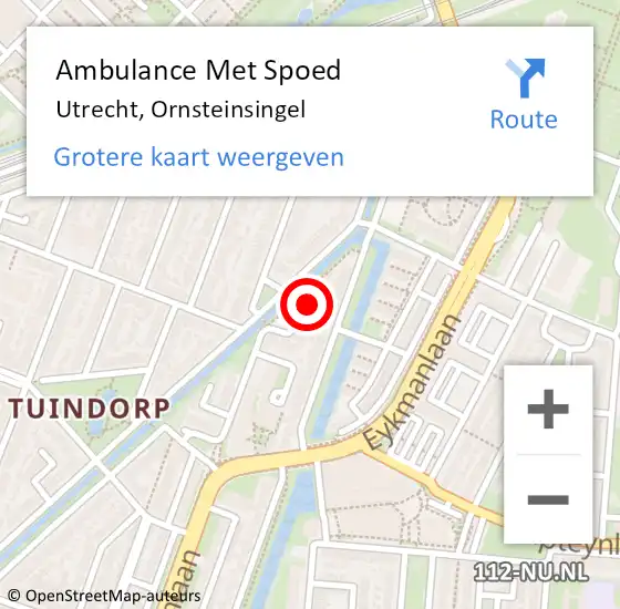 Locatie op kaart van de 112 melding: Ambulance Met Spoed Naar Utrecht, Ornsteinsingel op 2 februari 2018 13:57