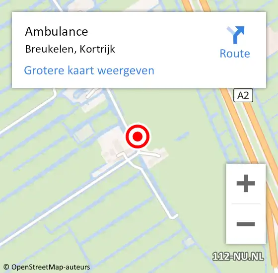 Locatie op kaart van de 112 melding: Ambulance Breukelen, Kortrijk op 2 februari 2018 14:02