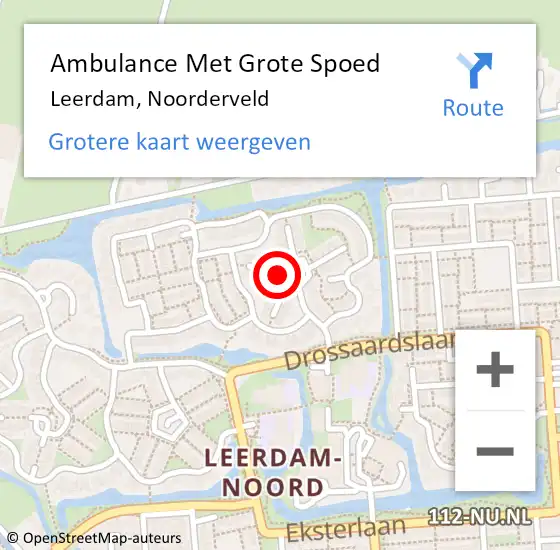 Locatie op kaart van de 112 melding: Ambulance Met Grote Spoed Naar Leerdam, Noorderveld op 2 februari 2018 14:05