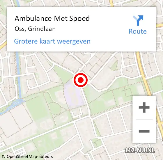 Locatie op kaart van de 112 melding: Ambulance Met Spoed Naar Oss, Grindlaan op 2 februari 2018 14:59