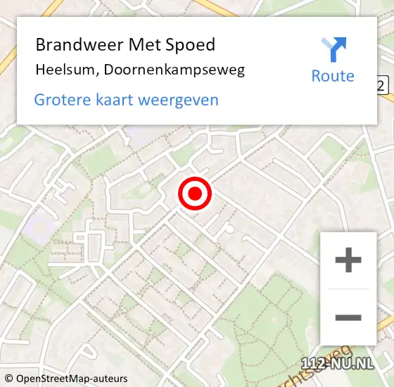 Locatie op kaart van de 112 melding: Brandweer Met Spoed Naar Heelsum, Doornenkampseweg op 2 februari 2018 15:33