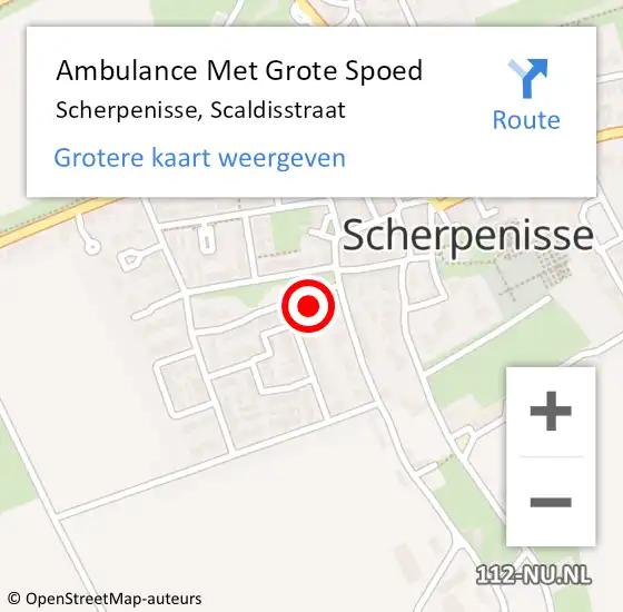 Locatie op kaart van de 112 melding: Ambulance Met Grote Spoed Naar Scherpenisse, Scaldisstraat op 2 februari 2018 16:25