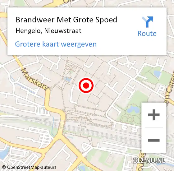 Locatie op kaart van de 112 melding: Brandweer Met Grote Spoed Naar Hengelo, Nieuwstraat op 2 februari 2018 16:53