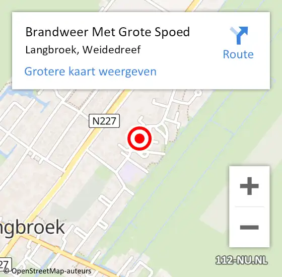 Locatie op kaart van de 112 melding: Brandweer Met Grote Spoed Naar Langbroek, Weidedreef op 2 februari 2018 17:21