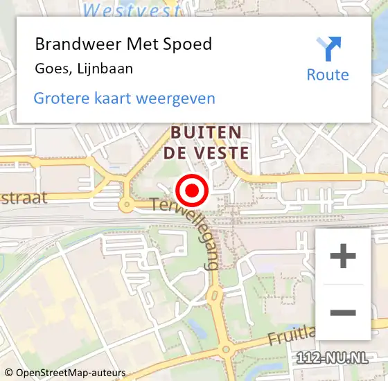 Locatie op kaart van de 112 melding: Brandweer Met Spoed Naar Goes, Lijnbaan op 2 februari 2018 17:43