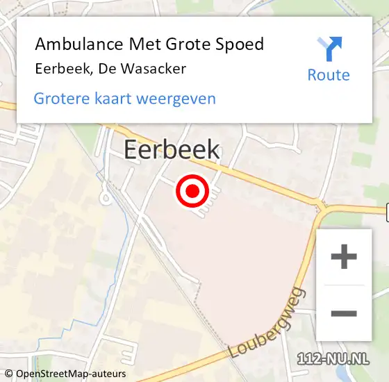 Locatie op kaart van de 112 melding: Ambulance Met Grote Spoed Naar Eerbeek, De Wasacker op 2 februari 2018 21:00