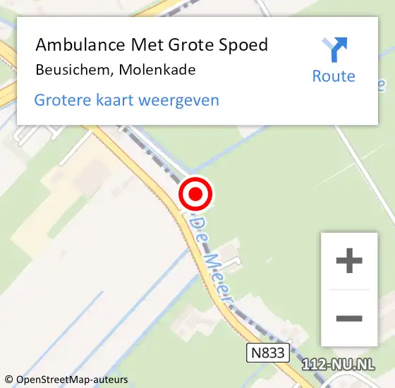 Locatie op kaart van de 112 melding: Ambulance Met Grote Spoed Naar Beusichem, Molenkade op 2 februari 2018 22:50