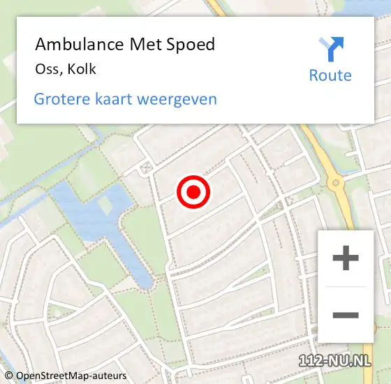 Locatie op kaart van de 112 melding: Ambulance Met Spoed Naar Oss, Kolk op 3 februari 2018 00:02