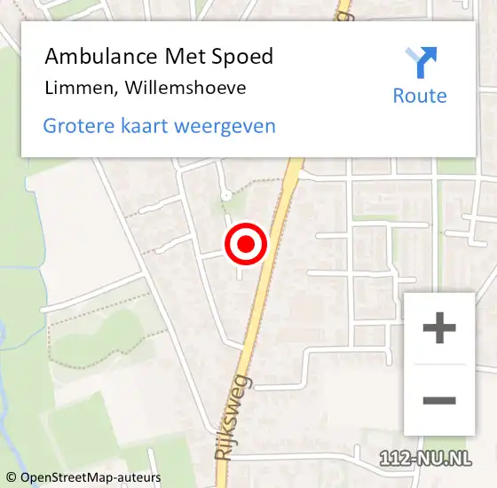 Locatie op kaart van de 112 melding: Ambulance Met Spoed Naar Limmen, Willemshoeve op 3 februari 2018 02:08