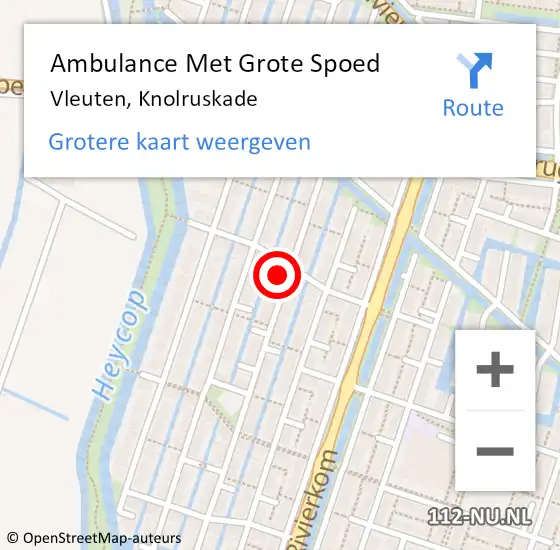 Locatie op kaart van de 112 melding: Ambulance Met Grote Spoed Naar Vleuten, Knolruskade op 3 februari 2018 03:07