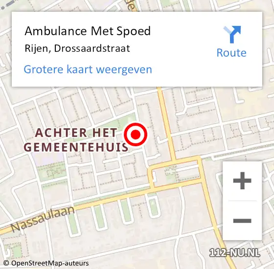 Locatie op kaart van de 112 melding: Ambulance Met Spoed Naar Rijen, Drossaardstraat op 3 februari 2018 04:19