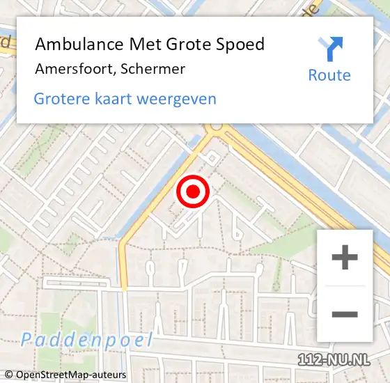 Locatie op kaart van de 112 melding: Ambulance Met Grote Spoed Naar Amersfoort, Schermer op 3 februari 2018 05:20