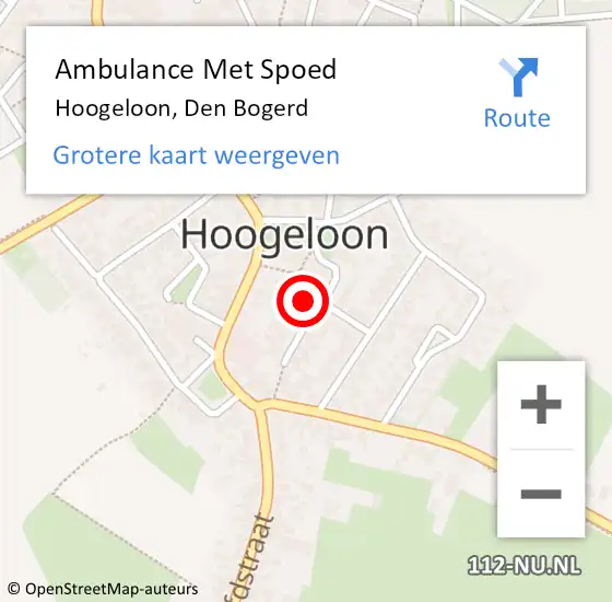 Locatie op kaart van de 112 melding: Ambulance Met Spoed Naar Hoogeloon, Den Bogerd op 3 februari 2018 06:49