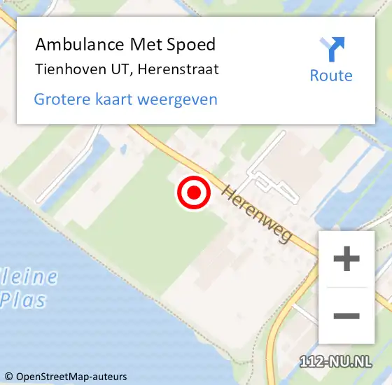 Locatie op kaart van de 112 melding: Ambulance Met Spoed Naar Tienhoven UT, Herenstraat op 3 februari 2018 07:13