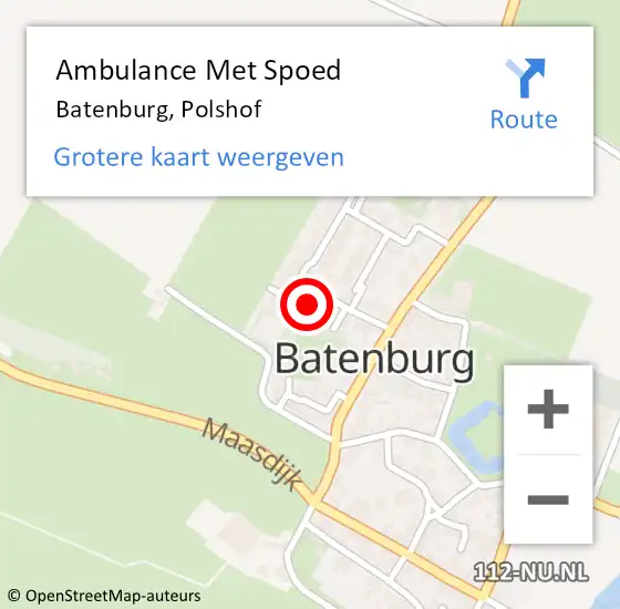 Locatie op kaart van de 112 melding: Ambulance Met Spoed Naar Batenburg, Polshof op 3 februari 2018 10:48