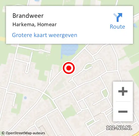 Locatie op kaart van de 112 melding: Brandweer Harkema, Homear op 3 februari 2018 12:04