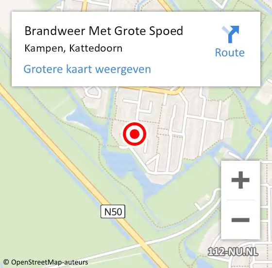 Locatie op kaart van de 112 melding: Brandweer Met Grote Spoed Naar Kampen, Kattedoorn op 3 februari 2018 12:54