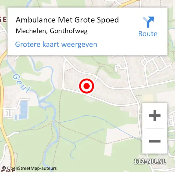 Locatie op kaart van de 112 melding: Ambulance Met Grote Spoed Naar Mechelen, Gonthofweg op 15 februari 2014 04:19