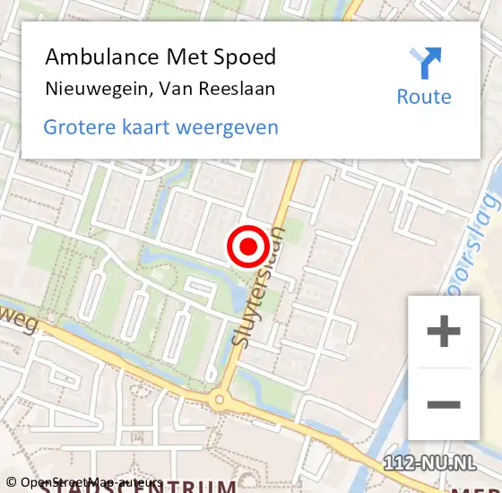 Locatie op kaart van de 112 melding: Ambulance Met Spoed Naar Nieuwegein, Van Reeslaan op 3 februari 2018 15:44