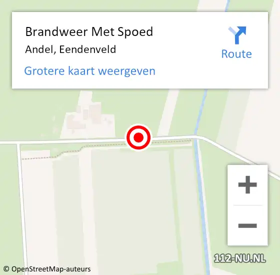 Locatie op kaart van de 112 melding: Brandweer Met Spoed Naar Andel, Eendenveld op 3 februari 2018 17:07