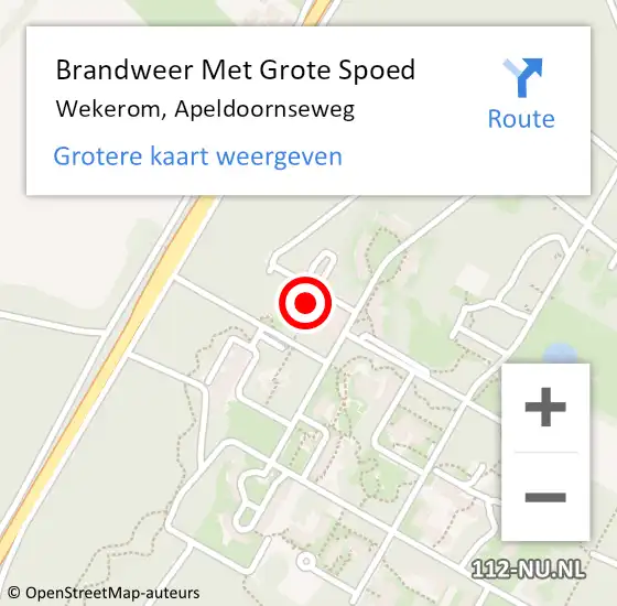 Locatie op kaart van de 112 melding: Brandweer Met Grote Spoed Naar Wekerom, Apeldoornseweg op 3 februari 2018 18:12