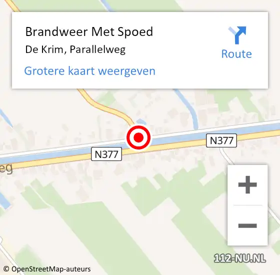 Locatie op kaart van de 112 melding: Brandweer Met Spoed Naar De Krim, Parallelweg op 3 februari 2018 18:20