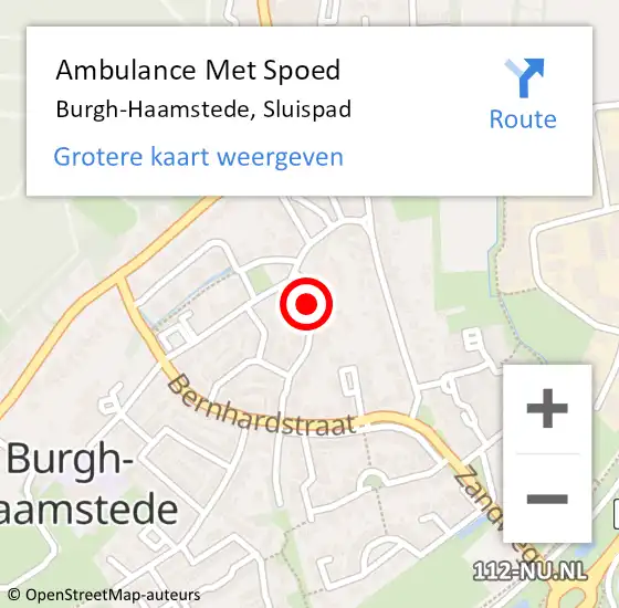 Locatie op kaart van de 112 melding: Ambulance Met Spoed Naar Burgh-Haamstede, Sluispad op 3 februari 2018 18:44