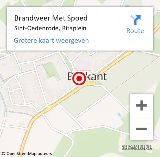 Locatie op kaart van de 112 melding: Brandweer Met Spoed Naar Sint-Oedenrode, Ritaplein op 3 februari 2018 18:45